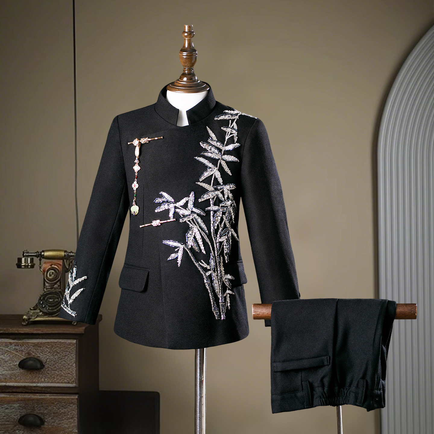 男童西装套装中国风儿童礼服男