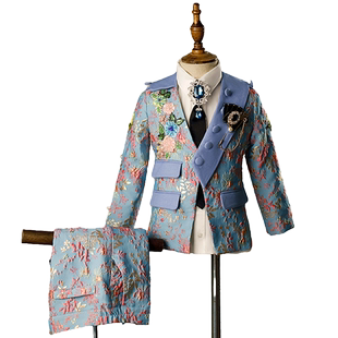 男童西装套装2026新款儿童礼服帅气走秀小西服潮主持人钢琴演出服