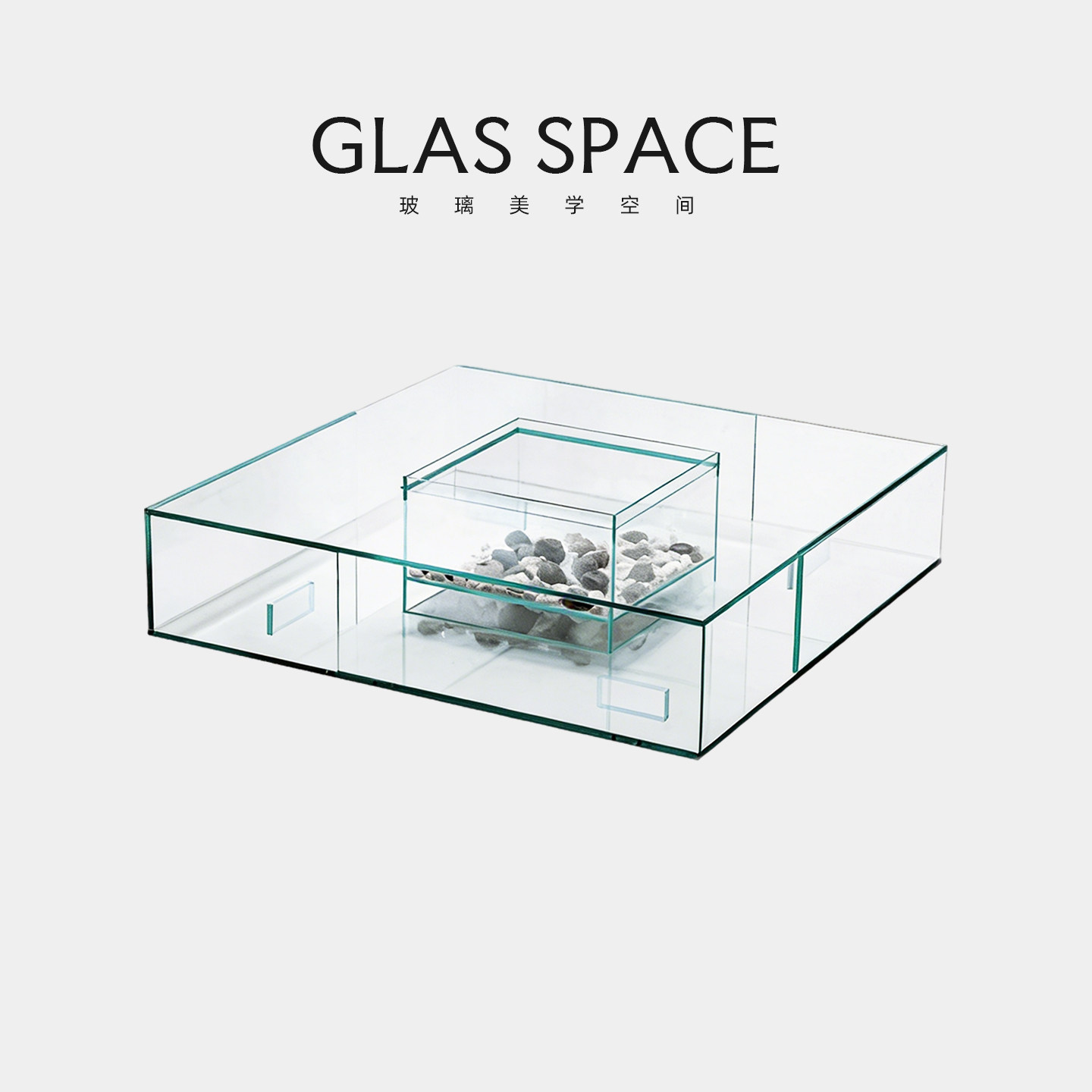GLAS超白钢化玻璃茶几意式咖啡桌