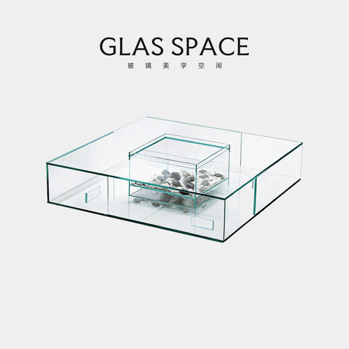 GLAS超白钢化玻璃茶几意式咖啡桌