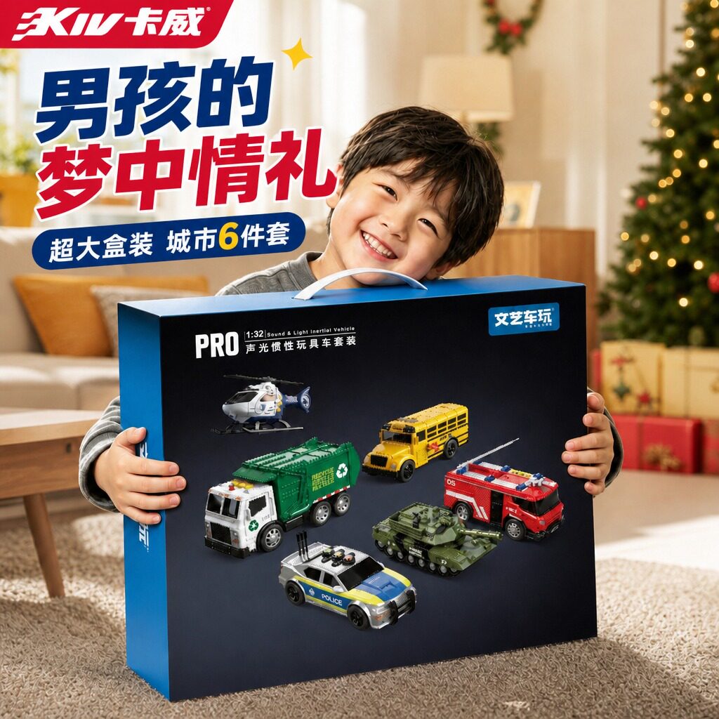 卡威儿童玩具车套装男孩