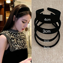 薄款 秋冬复古高颅顶扁头箍洋气纯色压发卡头饰 丝绒发箍～热巴同款