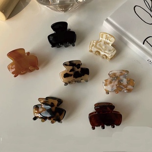 韩国少女可爱醋酸小抓夹迷你法式 大理石纹长方形小发夹边夹刘海夹