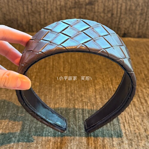 【高定版】手工制菱格PU宽边发箍