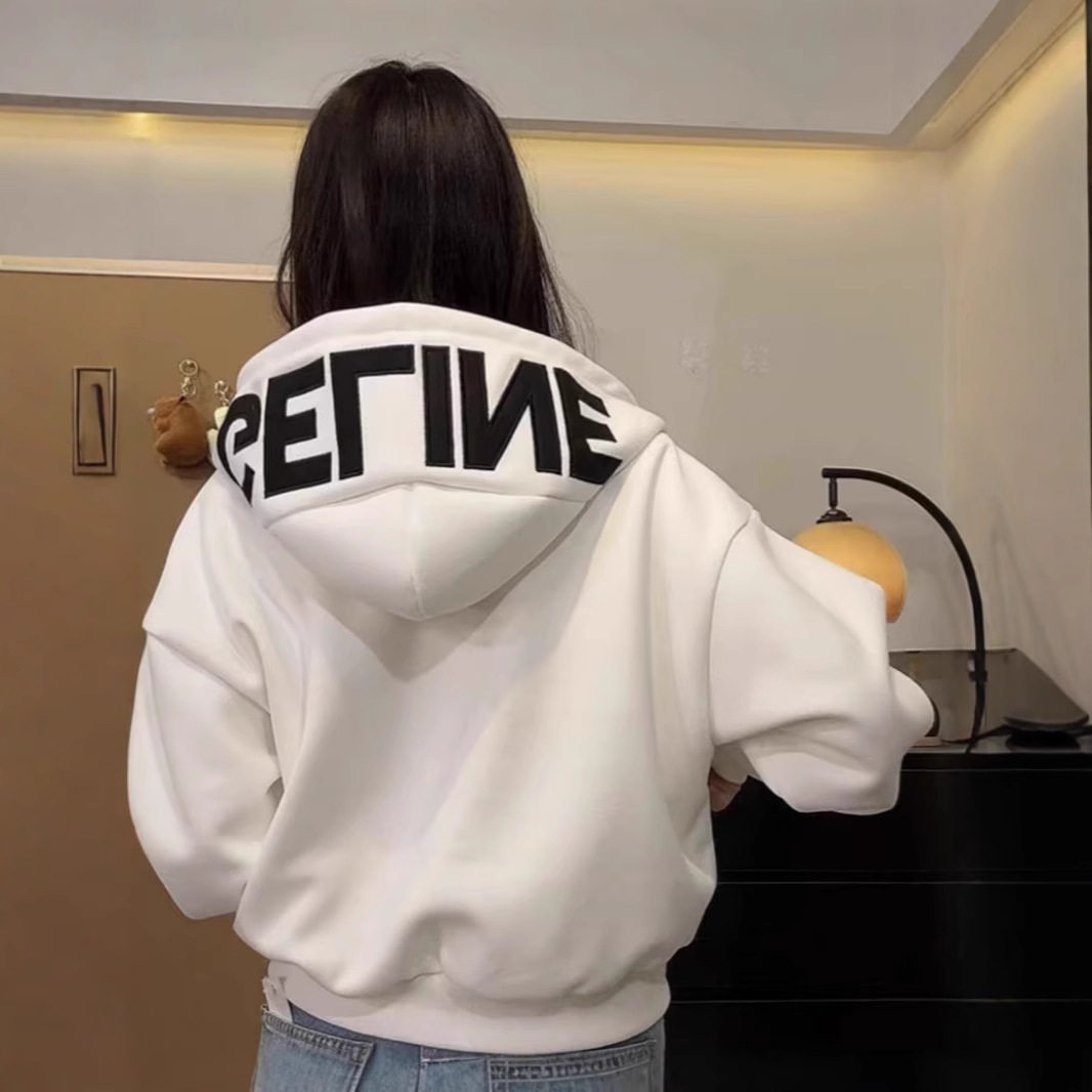 春款美式连帽贴布刺绣卫衣韩版新款宽松开衫短款外套上衣女潮百搭