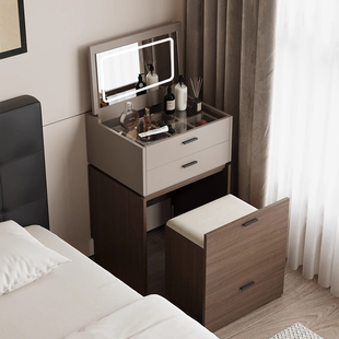 实木梳妆台斗柜化妆桌一体小户型翻盖梳妆桌多功能床头柜床尾柜子