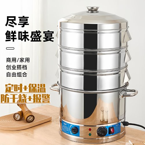 304不锈钢电蒸锅家用多功能三层