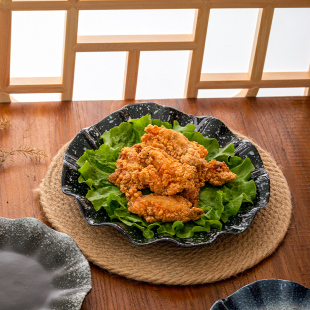 复古陶瓷饭店不规则菜盘子波浪边家用凉菜盘炒菜商用异形盘子 日式
