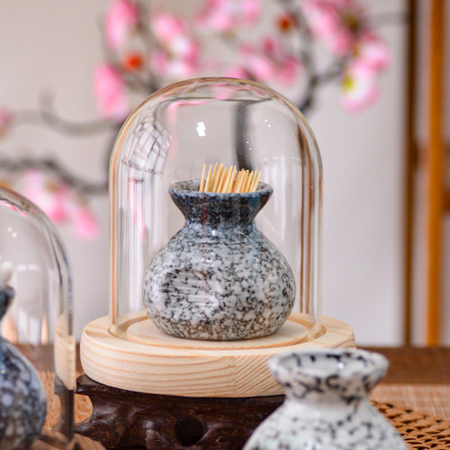 新中式餐厅棉签牙签筒收纳盒