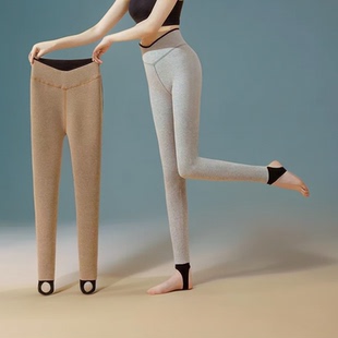鄂尔多斯市100%纯羊绒保暖裤女加绒加厚冬外穿高腰显瘦加大打底裤