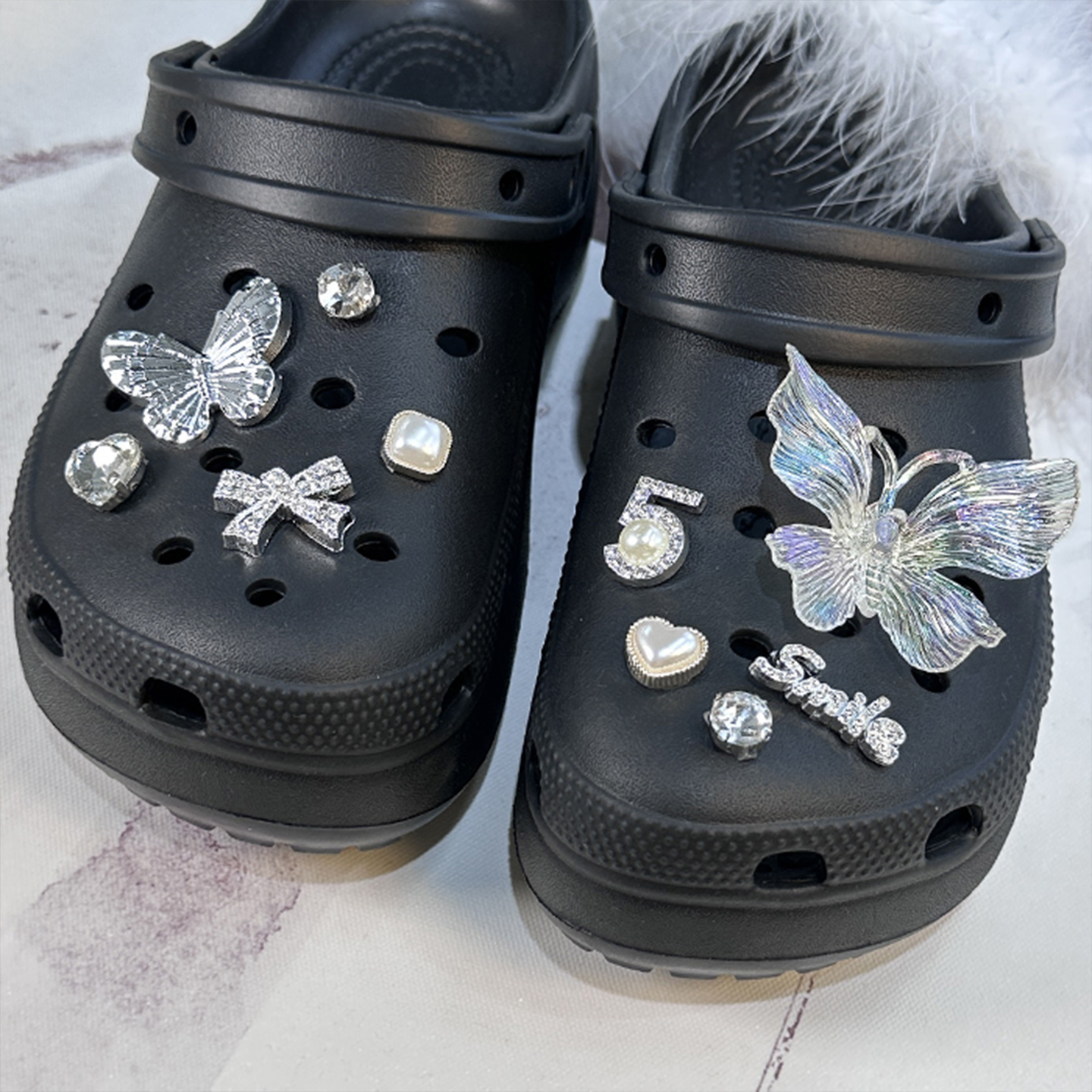 适配crocs洞洞鞋配饰白水钻鞋扣