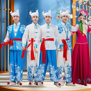 2025新款安塞腰鼓民族表演服中国风陕北男女喜庆打鼓秧歌舞蹈服装