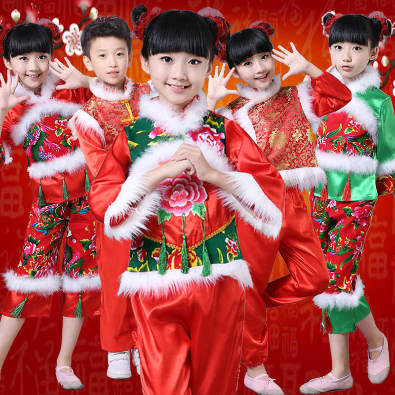 喜庆舞蹈少儿演出服