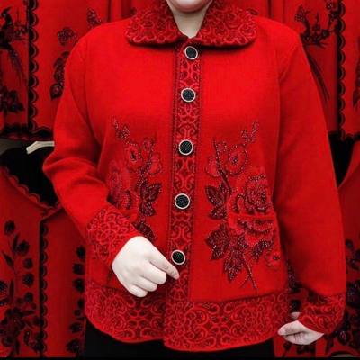 中老年本命年女装妈妈毛