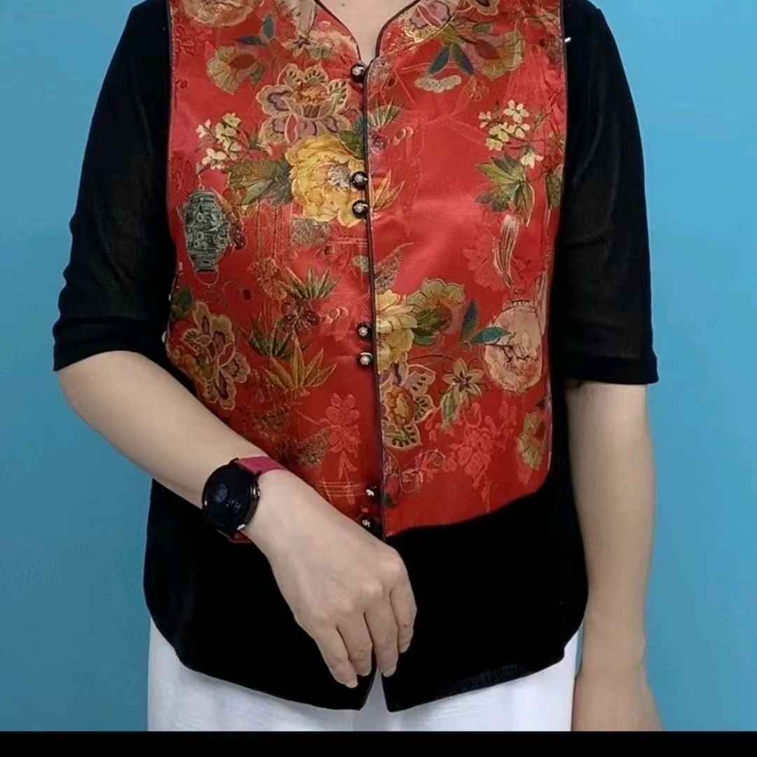 中老年人春秋上衣无袖装