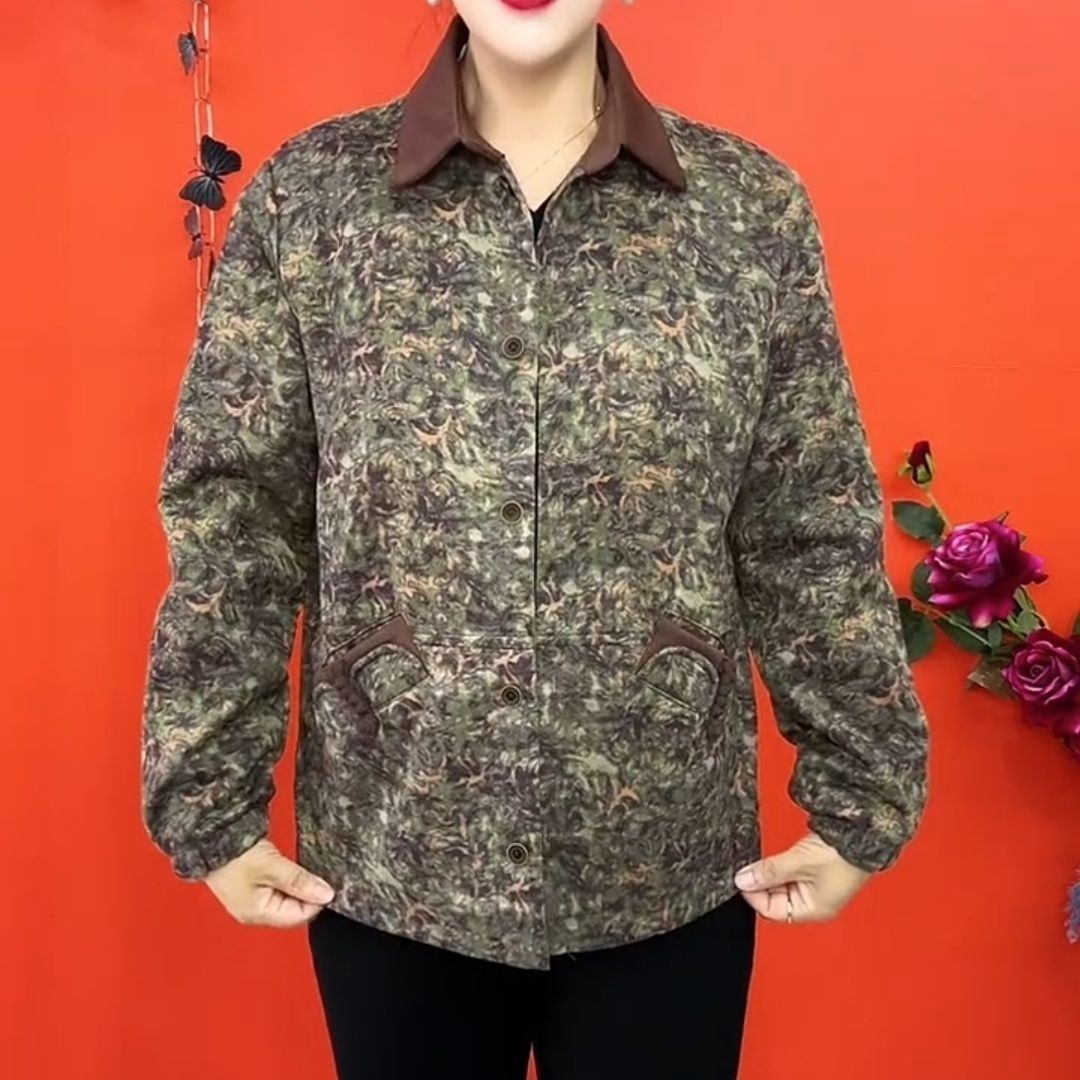 妈妈装印花宽松大码外套