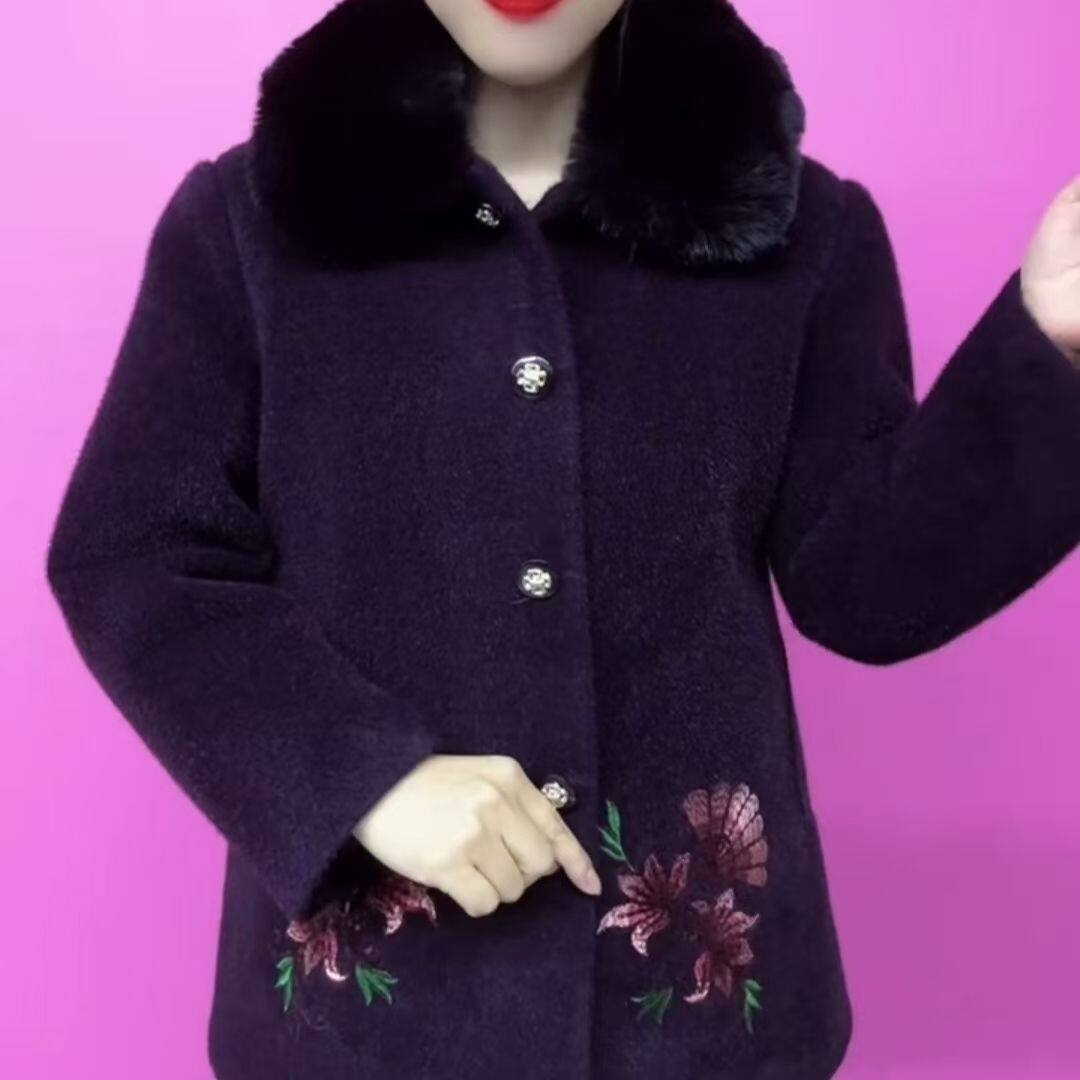 中老年冬季毛呢大衣新款