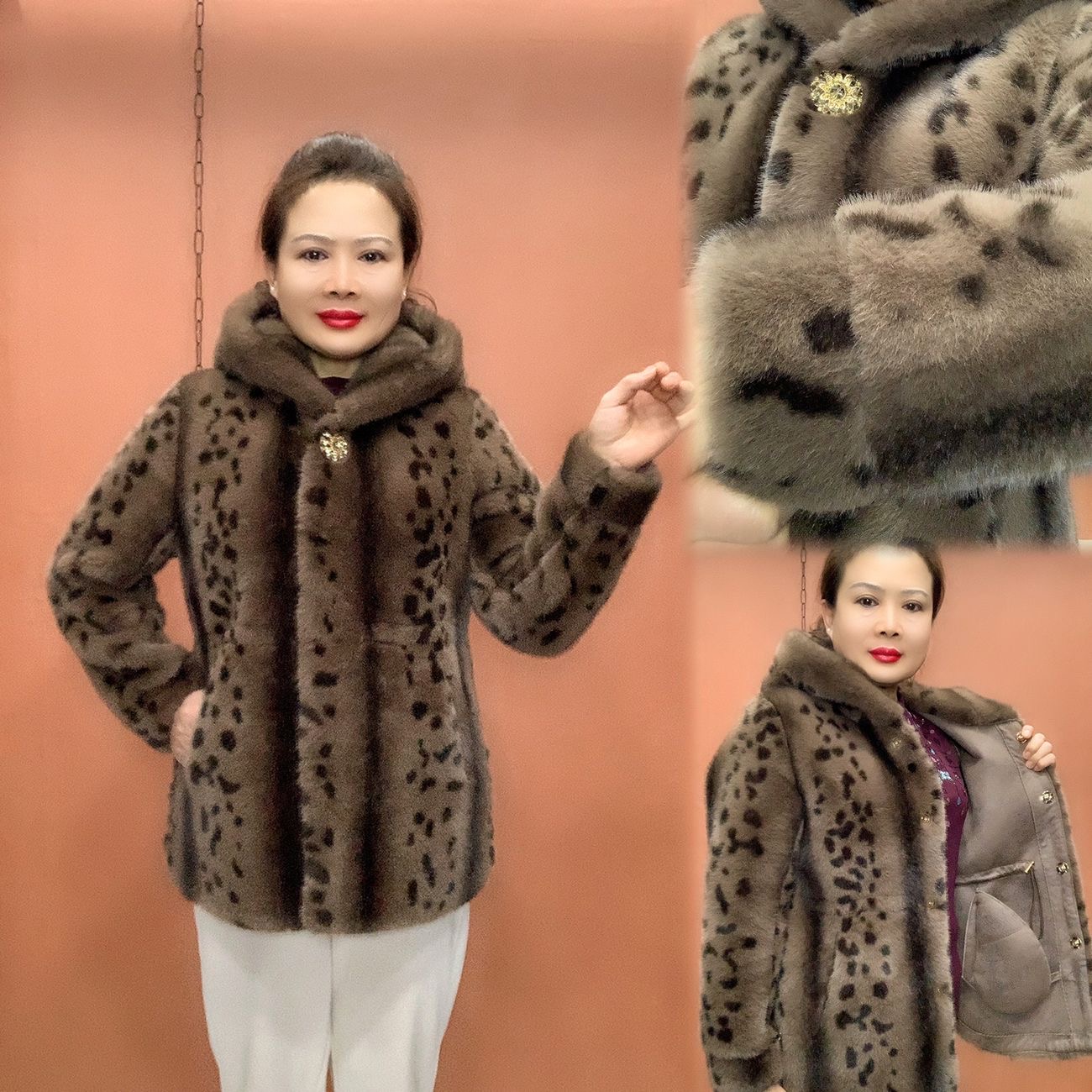 仿皮草外套新款毛一体大