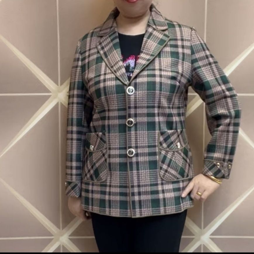 格子西服上衣秋季新款洋