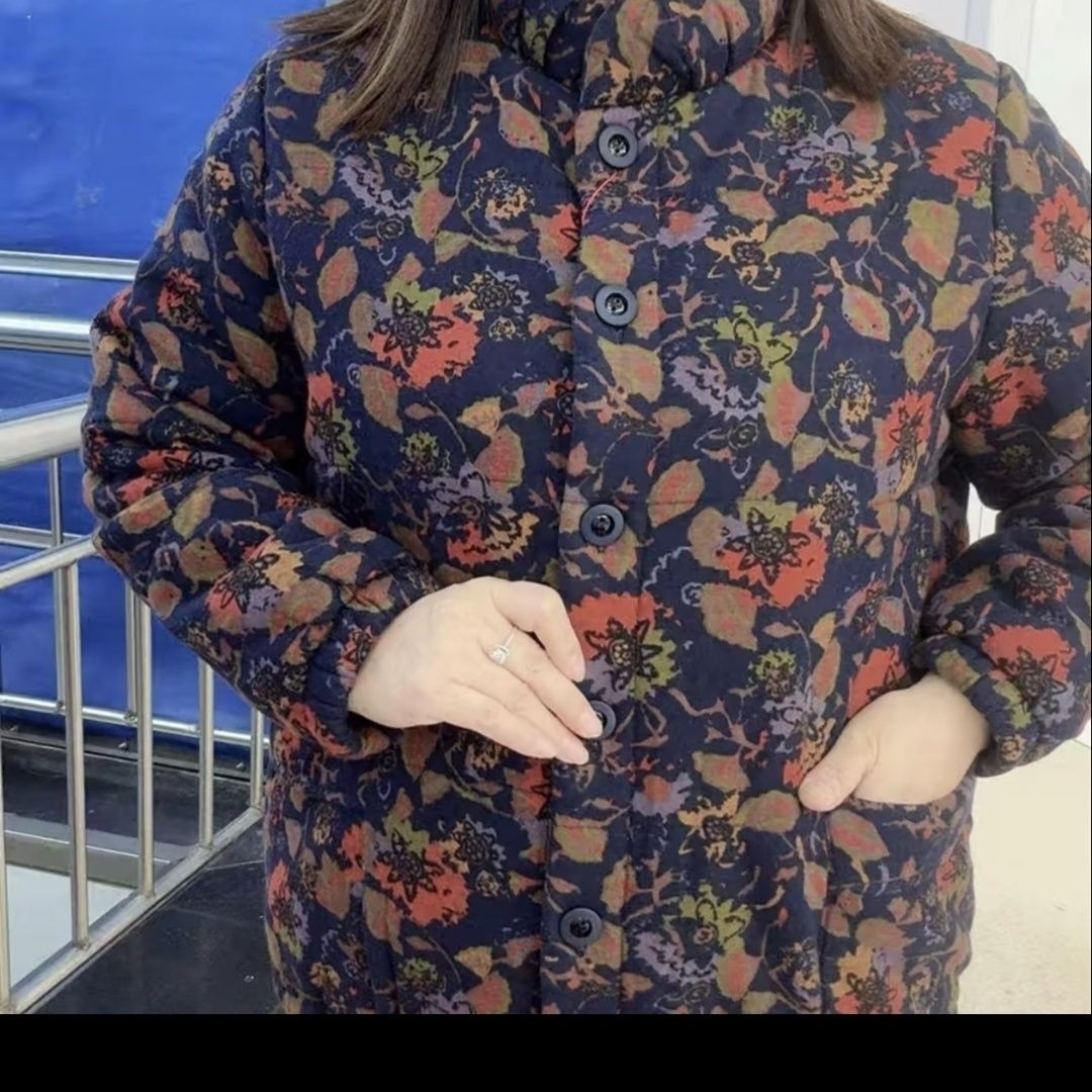 中老年妈妈装碎花外套女
