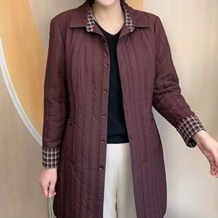 加绒女款棉服秋冬外套中长款棉服妈妈棉衣时尚保暖