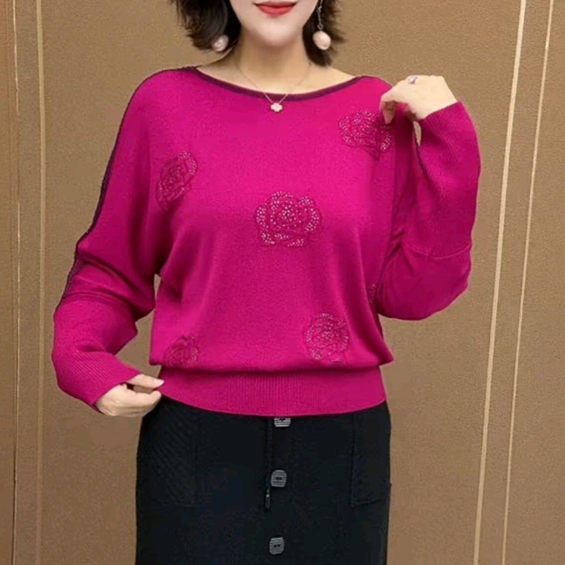 中老年时尚烫钻女装宽松