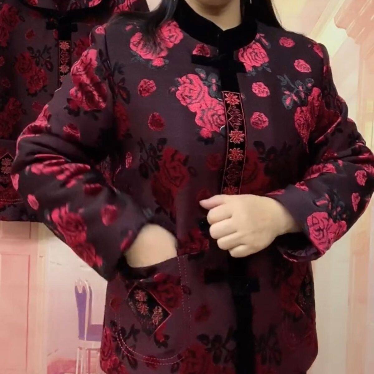 老年人唐装棉服短款加绒