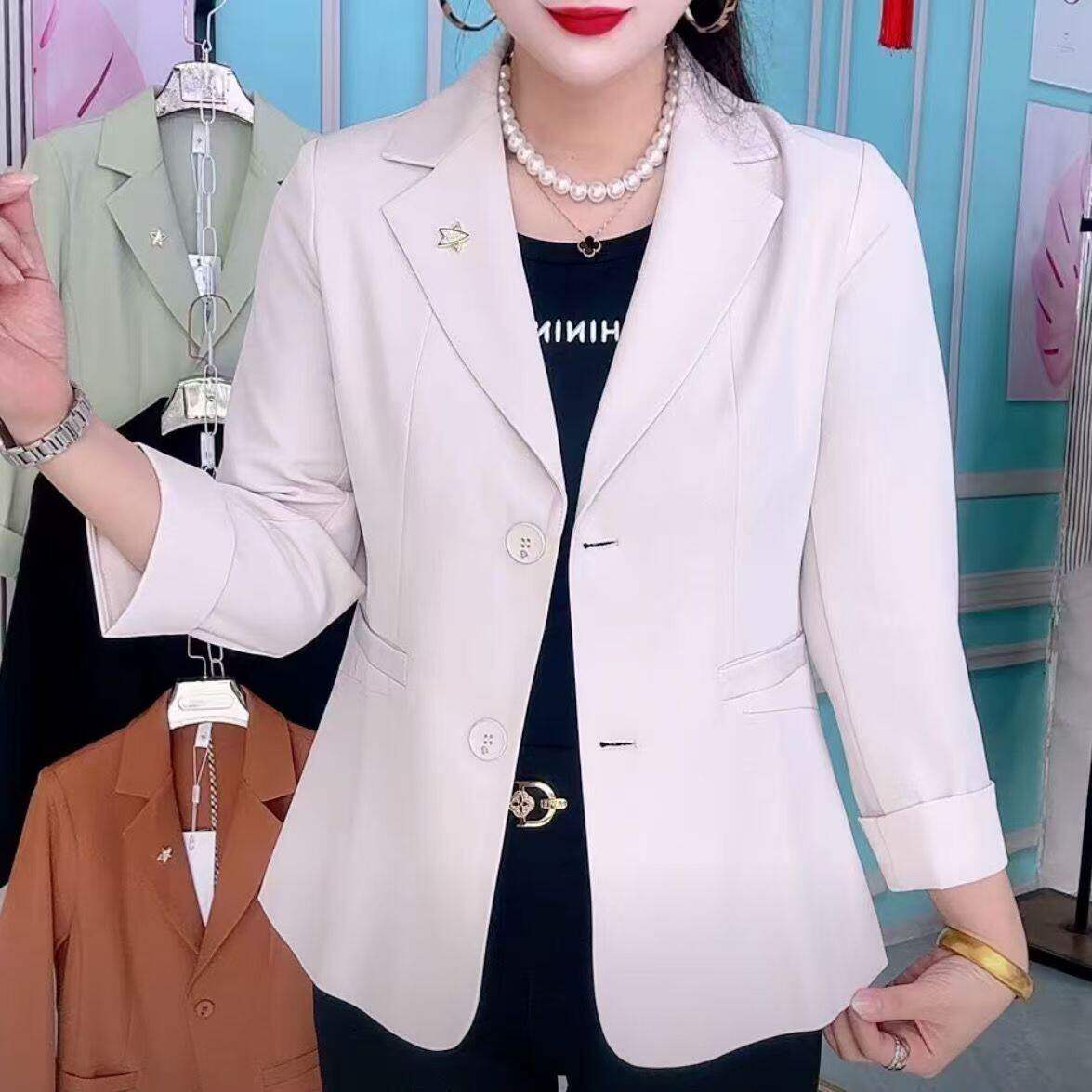 九分袖西装外套女士春夏2026新款小个子短款气质薄款开春西服上衣