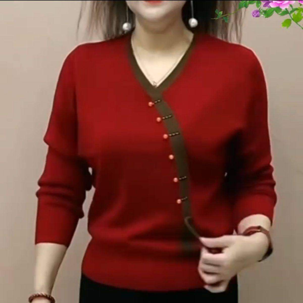 新款年轻妈妈羊毛针织衫秋冬毛衣宽松大码女装v领打底衫4短款上衣,女装/女士精品,常规大码外套,淘宝优惠券,粉丝福利购,淘宝优惠卷