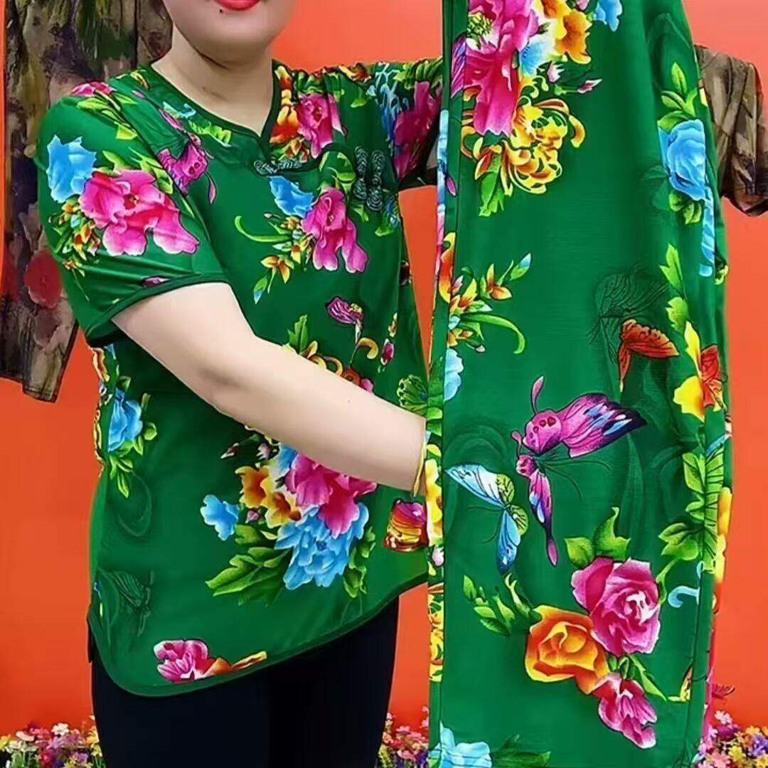 夏季新款东北大花套装妈