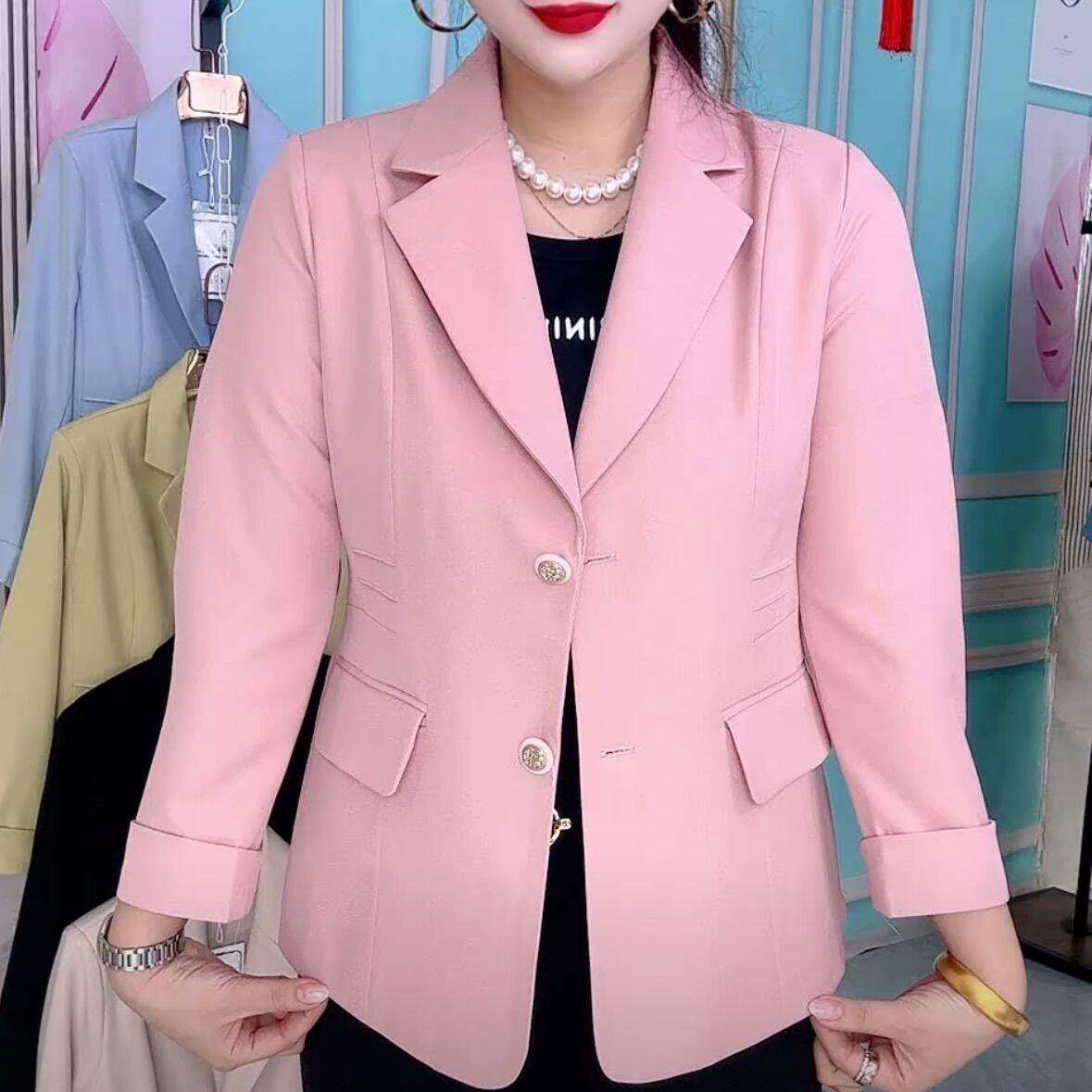 九分袖西装外套女士春夏2026新款小个子短款气质薄款开春西服上衣