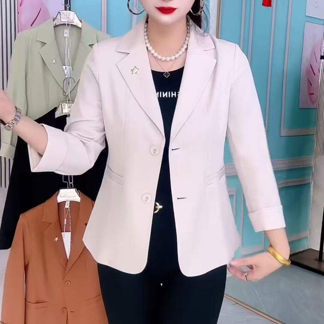 九分袖西装外套女士春夏2026新款小个子短款气质薄款开春西服上衣
