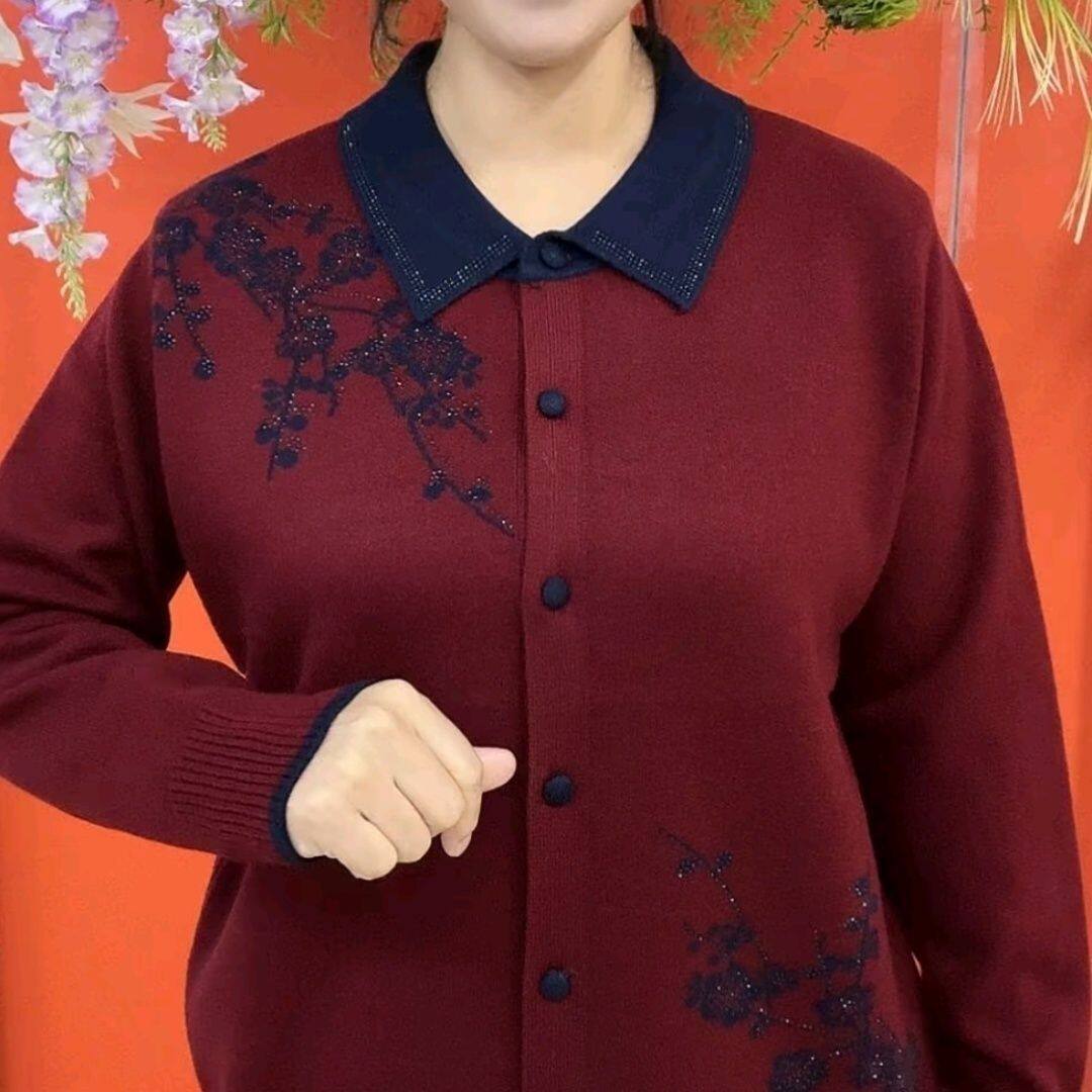 秋冬新款妈妈装翻领宽松