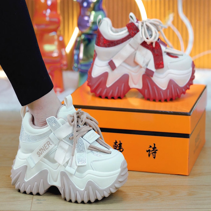 【单/棉】显高小个子增高百搭厚底老爹鞋2025冬季新款运动休闲鞋,女鞋,老爹鞋,淘宝优惠券,粉丝福利购,淘宝优惠卷