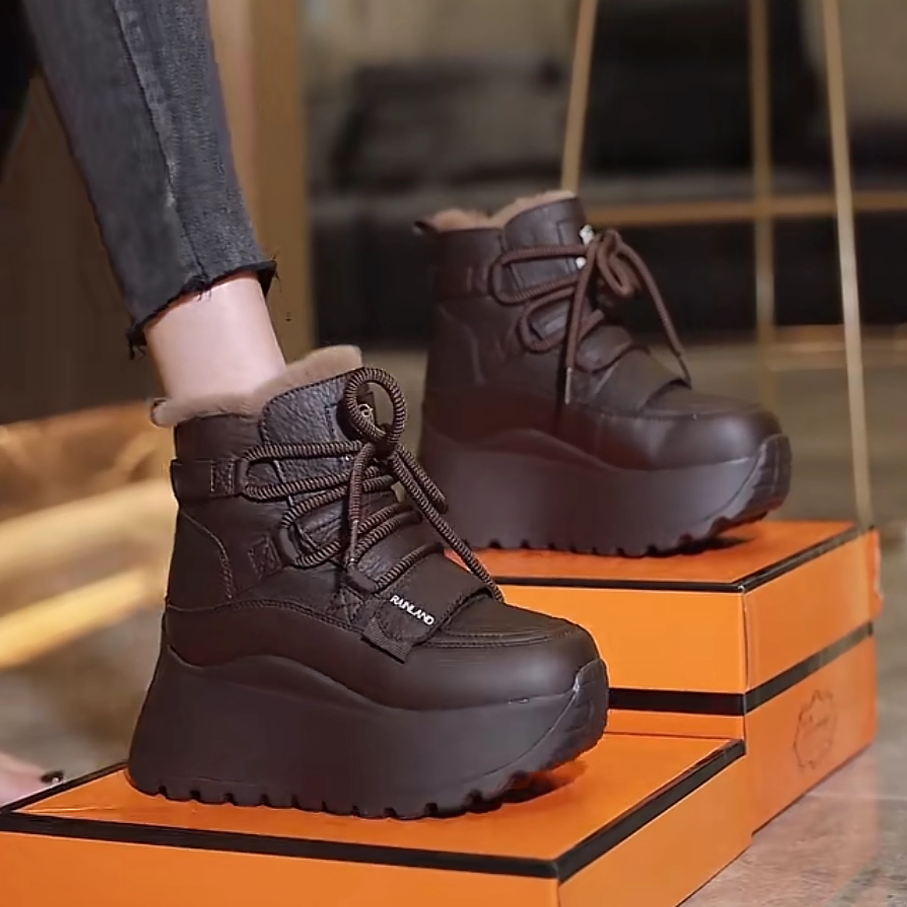 8cm小个子加绒高帮休闲运动鞋2025秋冬款百搭时尚厚底增高老爹鞋,女鞋,老爹鞋,淘宝优惠券,粉丝福利购,淘宝优惠卷