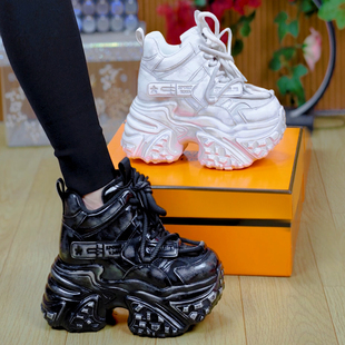 9cm小个子加绒厚底保暖老爹鞋 女2025秋冬百搭擦色复古做旧脏脏鞋