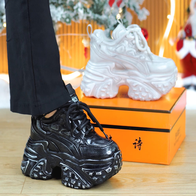 小个子擦色脏脏厚底老爹鞋女