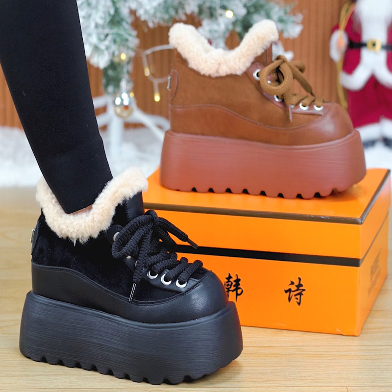 加绒保暖百搭厚底休闲棉鞋