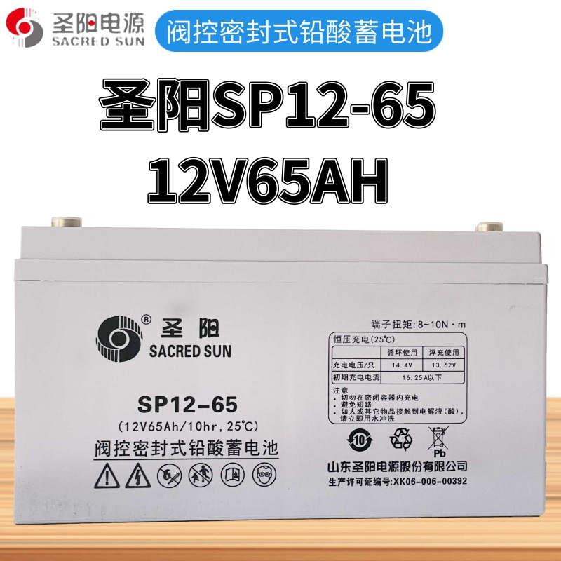 蓄电池12V65AH铅酸免维护SP12-65应急直流屏UPS电源EPS专用