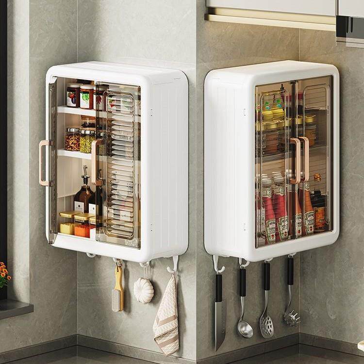 厨房置物架免打孔壁挂式调料架油盐酱醋收纳架多功能墙上收纳