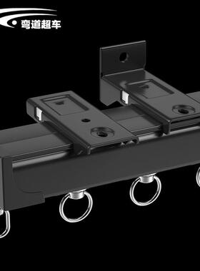 特厚黑色窗帘轨顺滑轴承轮静音窗帘杆可弯曲重型铝合金窗帘轨道