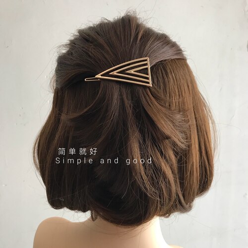 欧美风镂空几何三角形ins发夹