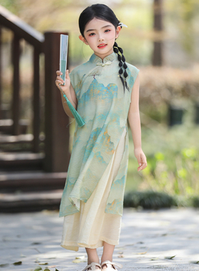 儿童新中式旗袍连衣裙夏季新款女童超仙洋气国风汉服宝宝夏天裙子