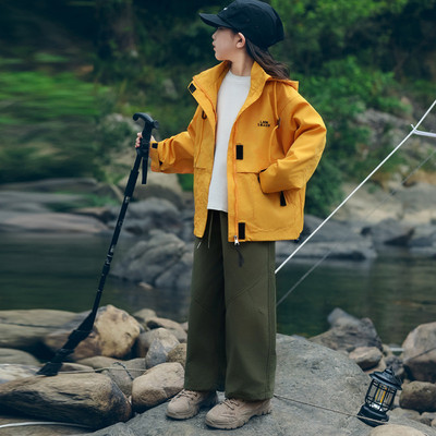 儿童春秋户外冲锋衣工装裤两件套