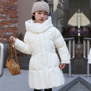 女童中长款羽绒服2025年新款冬装洋气时髦中大童韩版加厚保暖外套