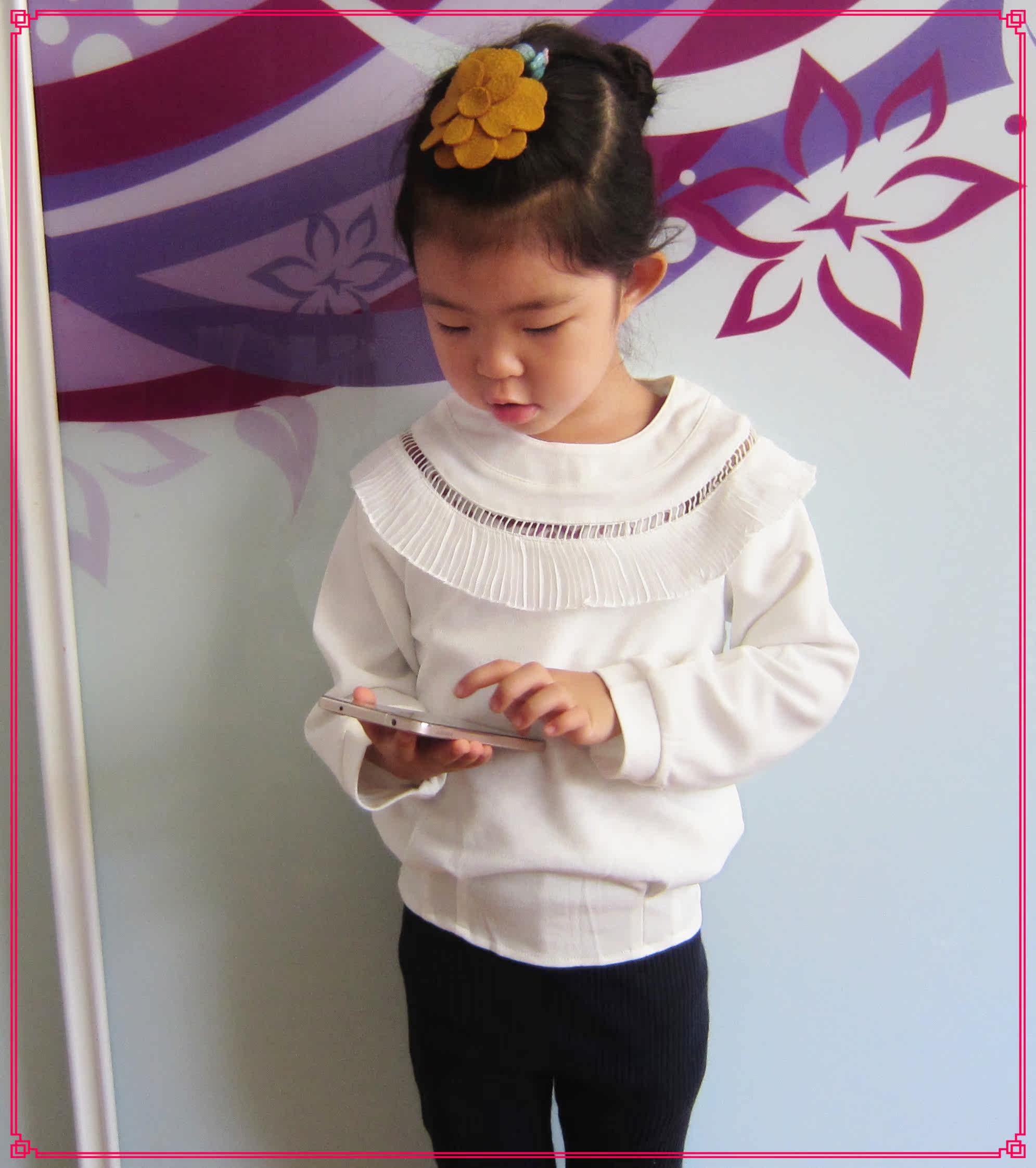 Chemise fille à manche longue en coton - Ref 2085927 Image 1