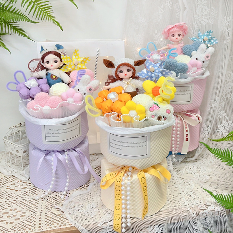 棒棒糖娃娃玩偶花束生日礼物卡通手捧花成品送小孩儿童女生朋友