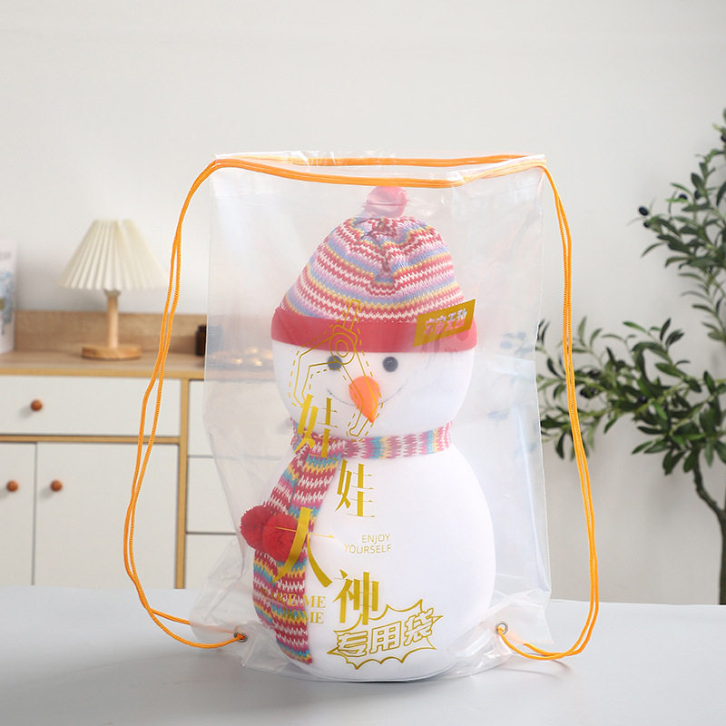 厂家现货卡通透明背包袋PE抽绳束口袋广告礼品背带抓娃娃旅行收纳,收纳整理,吸尘器收纳架/盒/袋,淘宝优惠券,粉丝福利购,淘宝优惠卷