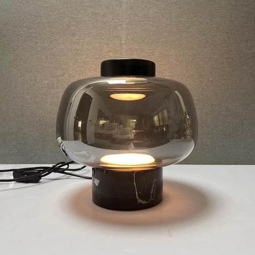 轻奢样板间客厅床头酒店工程卧室灯后现代新中式设计师大理石台灯