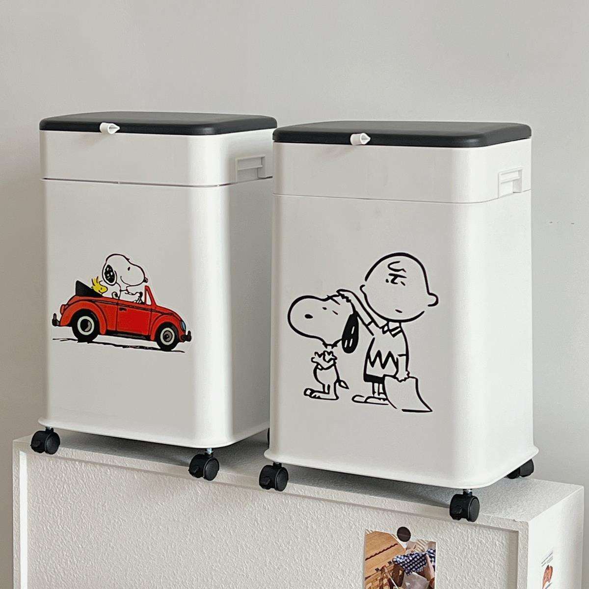 EQ4F简约家用大号垃圾桶高度可调节带轮纸篓厨房大容量客厅卧室带